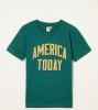 America Today Junior T shirt met tekst groen online kopen
