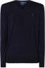 Polo Ralph Lauren trui donkerblauw effen merinowol v hals online kopen