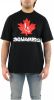 Dsquared2 Canadian Leaf Print T shirt , Zwart, Heren online kopen