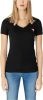Guess T shirts Short Sleeve V neck Mini Triangle Tee Zwart online kopen