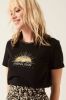 Garcia T shirt met printopdruk en glitters zwart online kopen