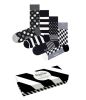 Happy Socks Sokken 4 Pack Black & White Gift Box Zwart online kopen