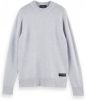 Scotch and Soda Truien Soft knit crewneck pull with higher rib collar Grijs online kopen